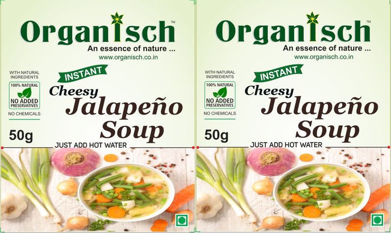 Organisch Cheesy Jalapeno instant soup | 100 gm | Set of 2 x 50 gm  (Pack of 2, 100 g)