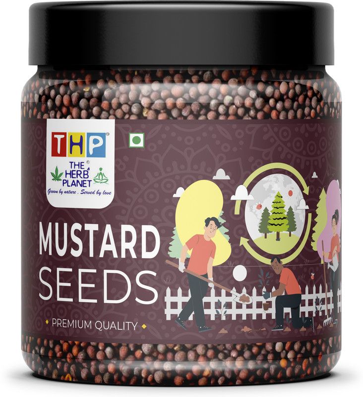 THE HERBS PLANET Organic Black Mustard Seeds Kali Sarso Kala Sarson Rai High Fibre, All Natural  (250 g)