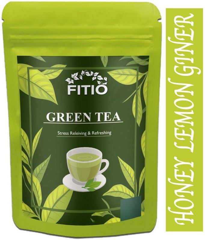 FITIO Green Tea for Weight Loss | 100% Natural Green Loose Leaf Tea | Honey, Lemon, Ginger Flavor Green Tea Pouch Pro (T668) Green Tea Pouch  (1200 g)