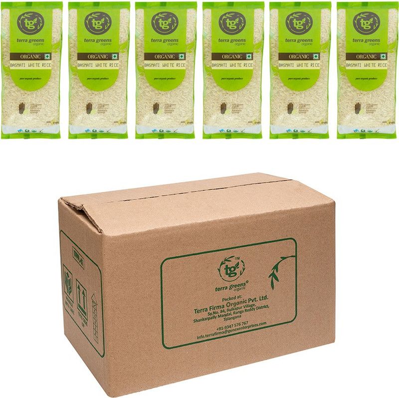 TerragreensOrganic Pack Of 12(1kg Each) Basmati Rice (Full Grain, Raw)  (12 kg)