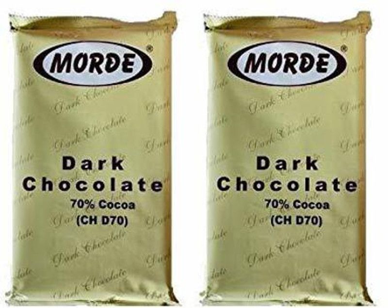 Morde Pack Of 2 | 400GM Each | Dark Chocolate Compound Slab Bar Bars  (2 x 200 g)