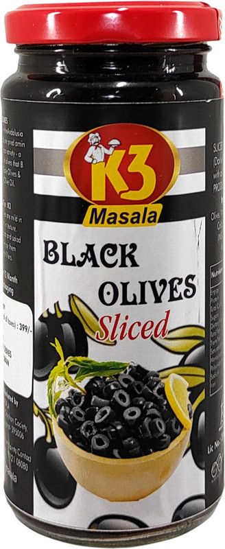 K3 Masala Black olives Sliced (230gm)(Pack of 1) Olives  (230 g)