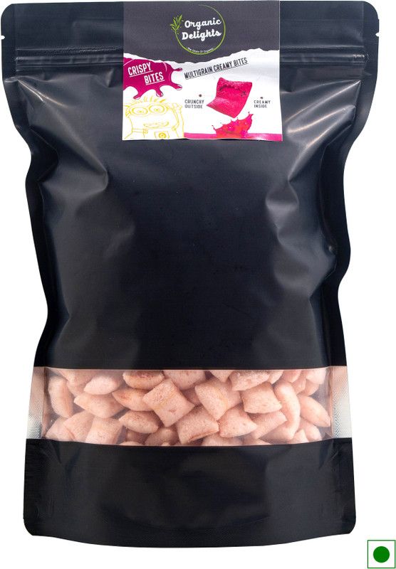 Organic Delights Strawberry Crispy Bites |Multigrain Choco Fills  (500 g, Pouch)