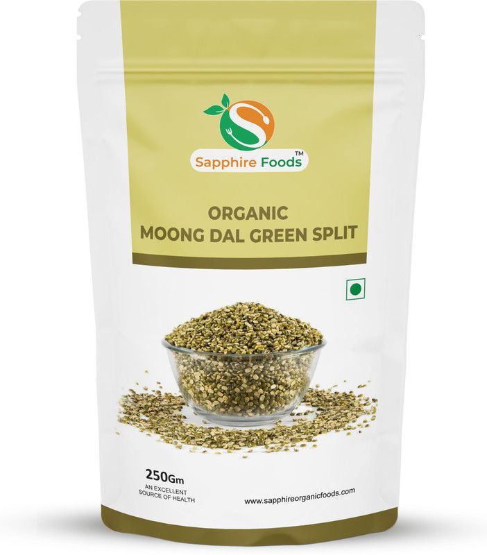 Sapphire Foods Organic Green Moong Dal (Split)  (250 g)