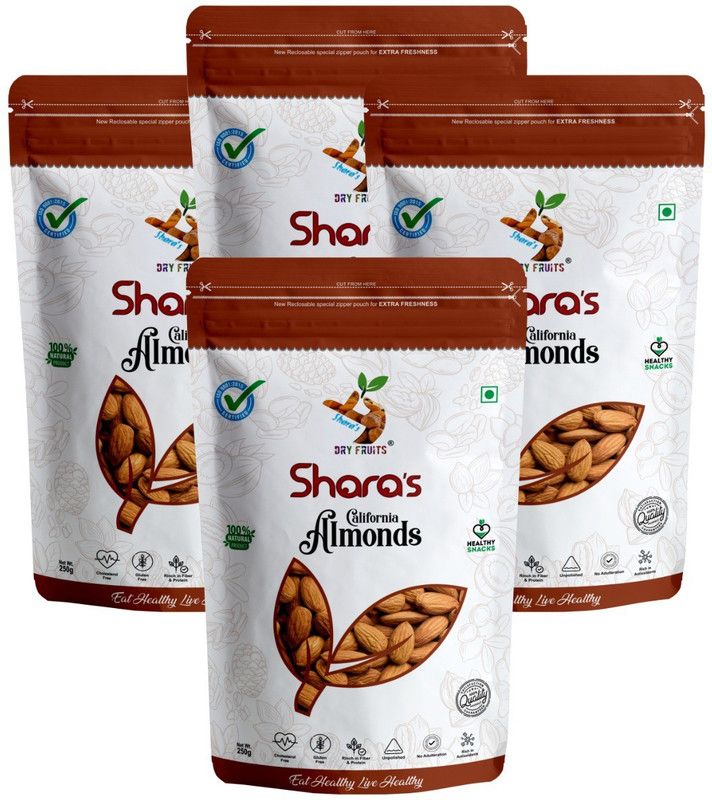 Shara's 100% Natural Premium Californian Badam I Almonds  (1 kg)