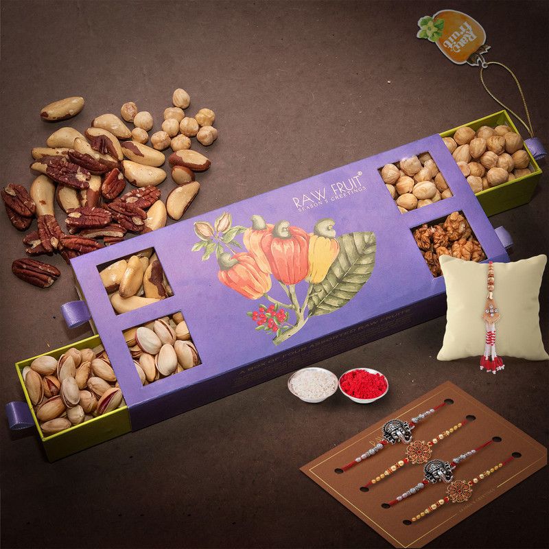 HyperFoods Rakhi Combo of 5 Walnut BrazilNut HazelNut Pistachio Combo  (Walnut 90g, Brazilnut 140g, Hazelnut 140g, Pistachio 110g)