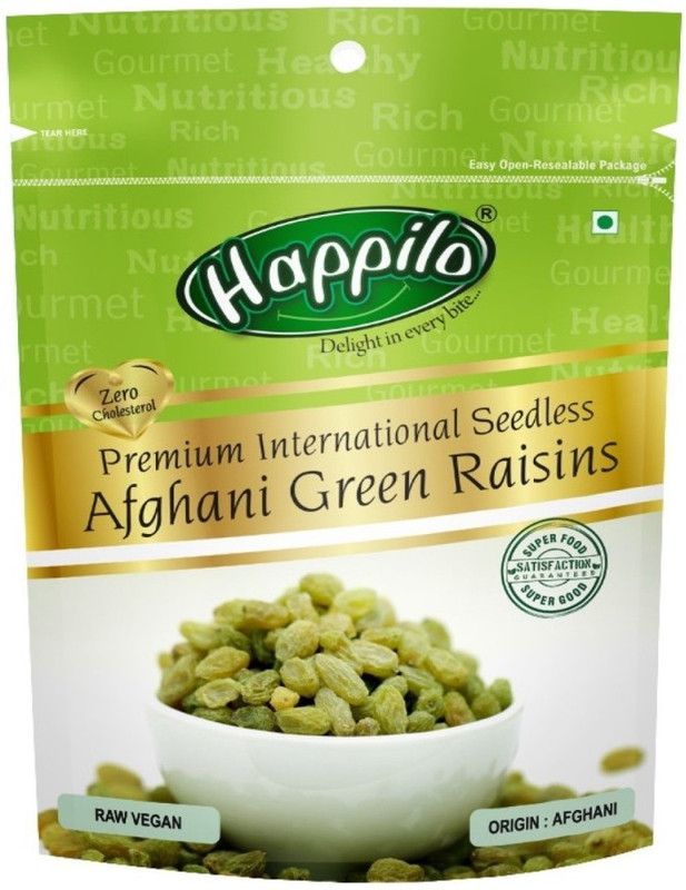 Happilo Premium Premium International Seedless Afghani green Raisins  (200 g)