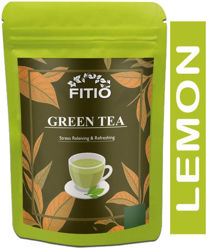 FITIO Green Tea for Weight Loss | 100% Natural Green Loose Leaf Tea | Lemon Flavor Green Tea Pouch Premium (T858) Green Tea Pouch  (375 g)