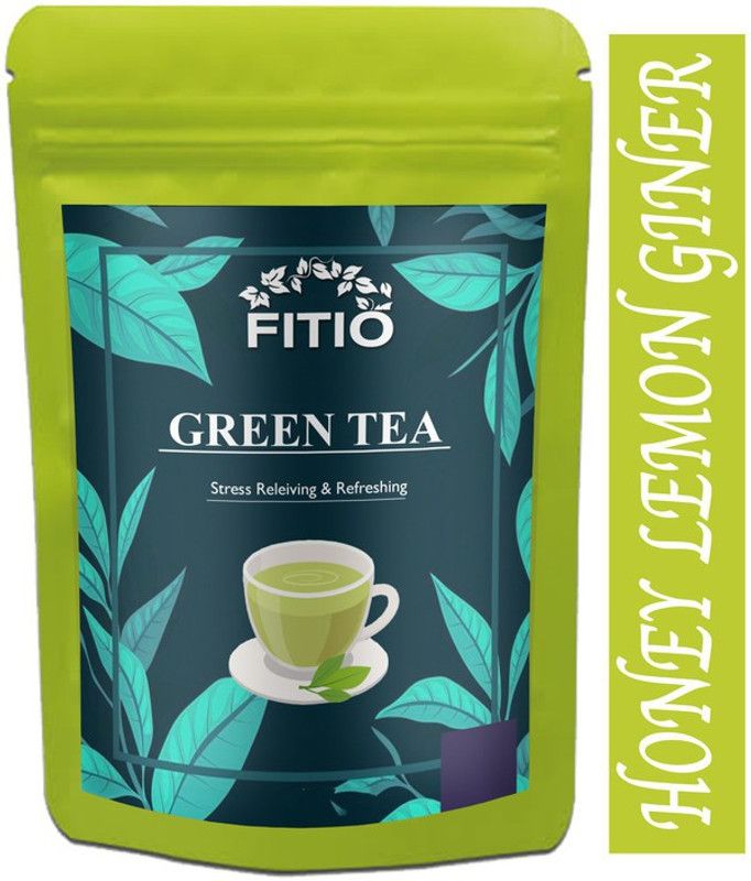 FITIO Green Tea for Weight Loss | 100% Natural Green Loose Leaf Tea | Honey, Lemon, Ginger Flavor Green Tea Pouch Premium (T621) Green Tea Pouch  (1600 g)