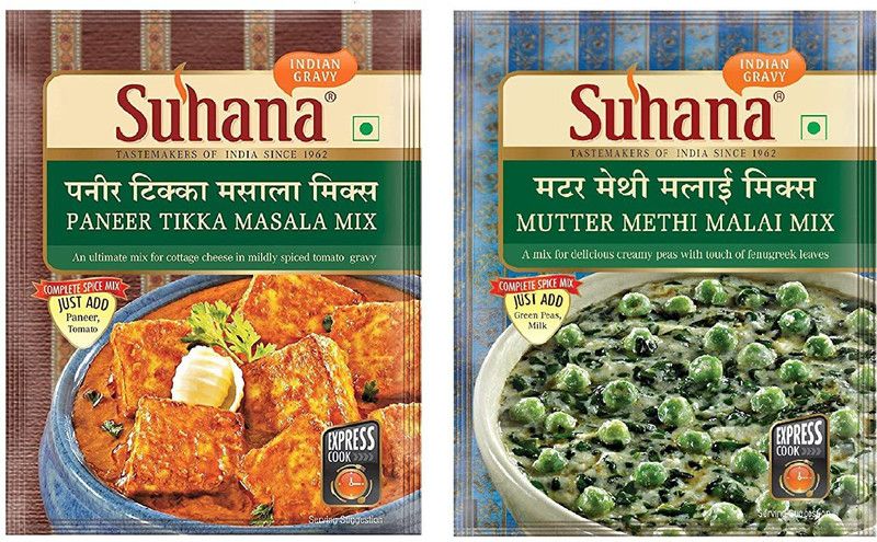 SUHANA Mutter Methi Malai 50g x 4, Paneer Butter 50g x 4  (2 x 200 g)