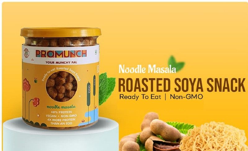 PROMUNCH Ready To Eat Roasted Soya Snack Noodle Masala Healthy Snacks, 150G  (150 g)