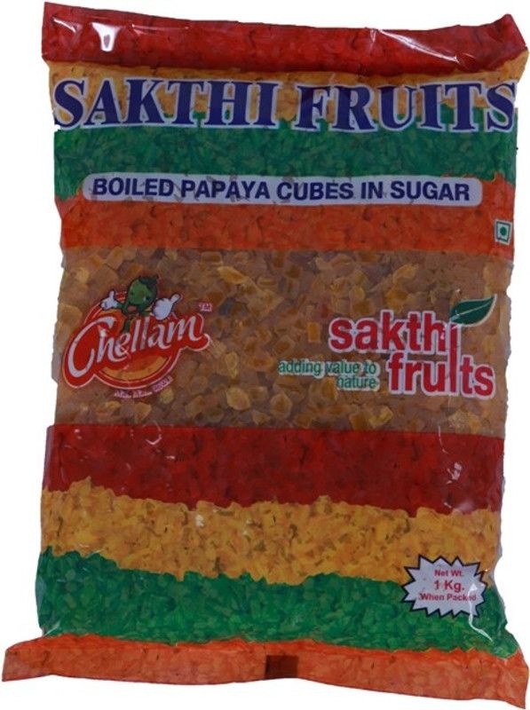 CHELLAM Tutti Frutti (Candied Papaya) | Green Papaya  (1 kg)