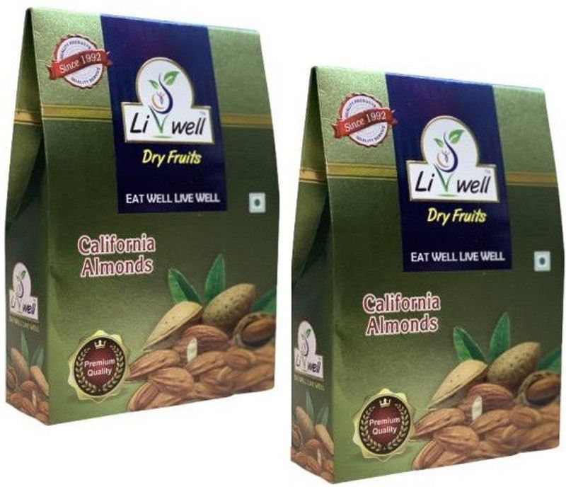 Livwell 100% Natural Premium Raw California Almonds Combo pack Almonds  (2 x 250 g)
