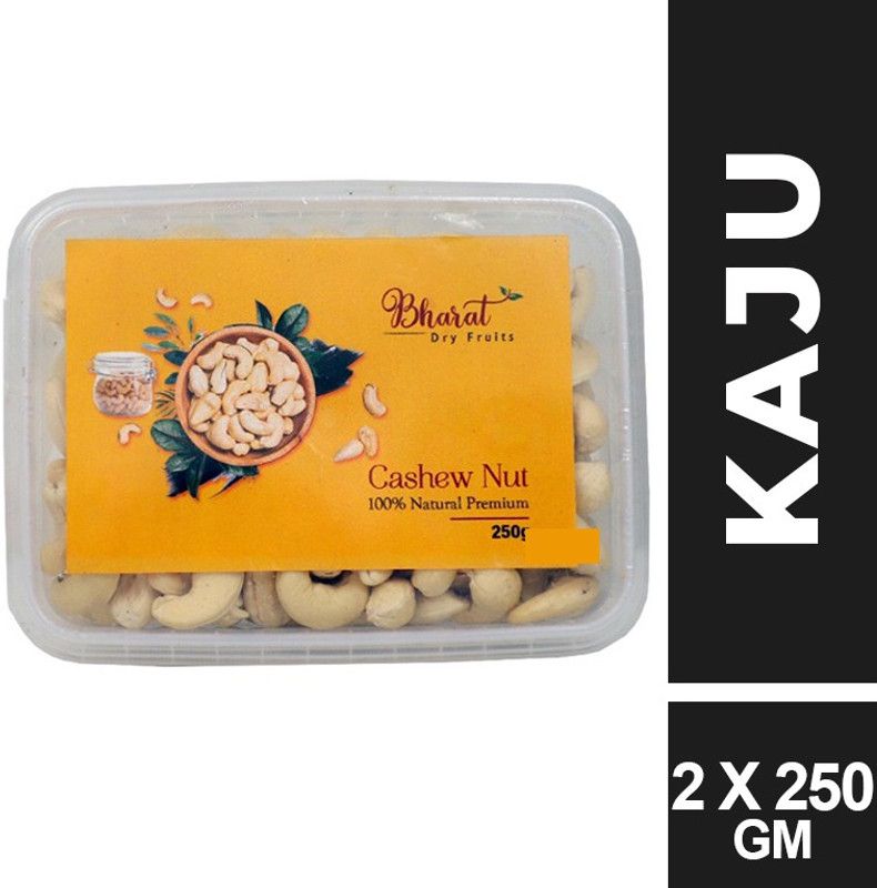 Bharat Premium Whole Cashew Nut in Air Tight Box | Kaju Cashews  (2 x 250 g)