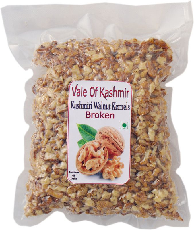 vale of kashmir Walnut Kernels Broken Vacuum Packed , Akhrot Giri Tukda Walnuts Without Shell Walnuts  (500 g)