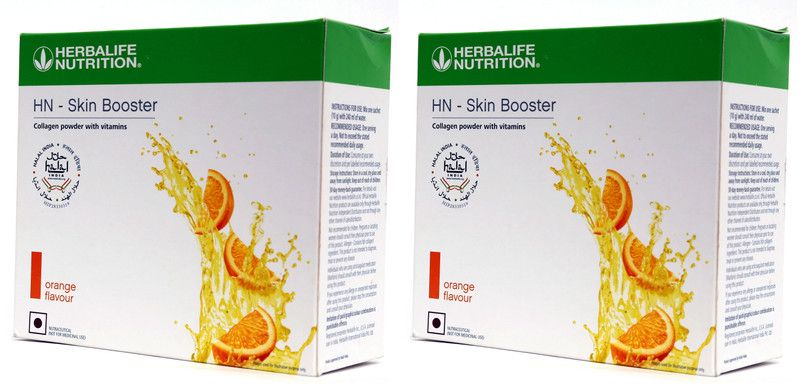 HERBALIFE Skin Booster Collagen Drink Mix - Orange Flavor Combo Pack Of 2 Combo  (600 g)
