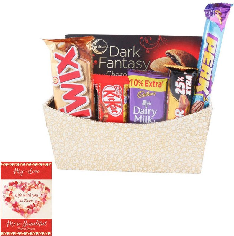 SurpriseForU Valentines Day Chocolate Gift | Valentine Gift With Love Card | 153 Combo  (Chocolates & Love Card)