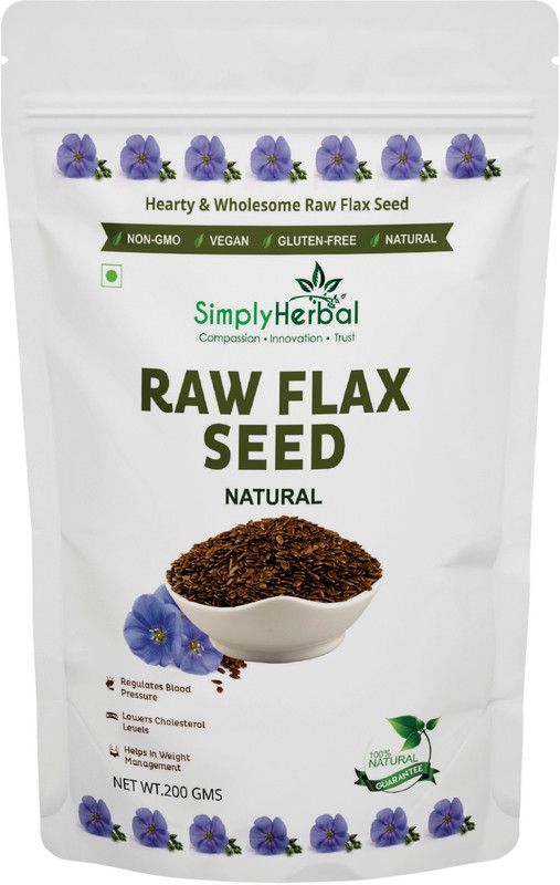 Simply Herbal Raw Flax Seeds Antioxidants for Weight Loss Heart Healthy Brown Flax Seeds  (200 g)