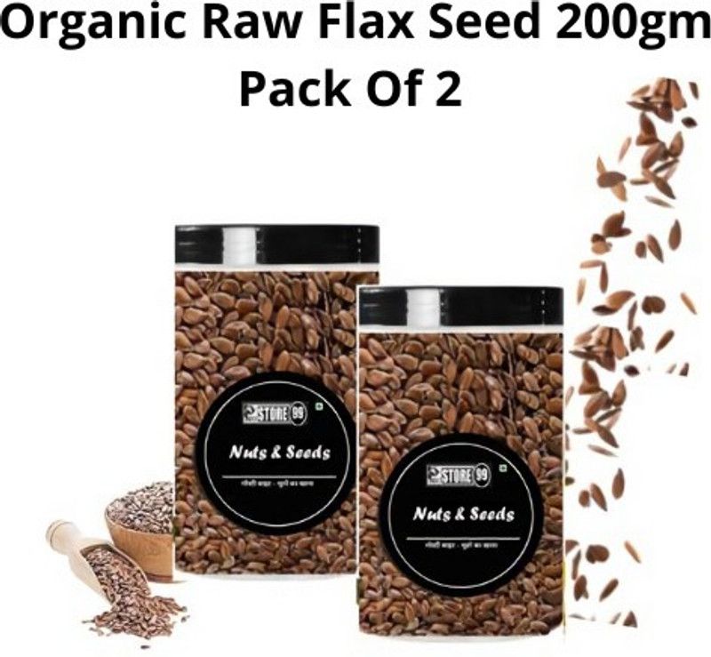 Indostore99 Organic Roasted Flax Seeds Alsi Seed, Weight loss 200gm  (0.4 kg, Pack of 2)