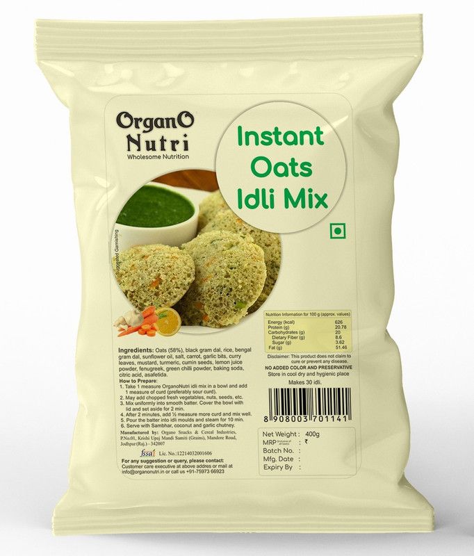 OrganoNutri Instant Oats Idli Mix 400 g