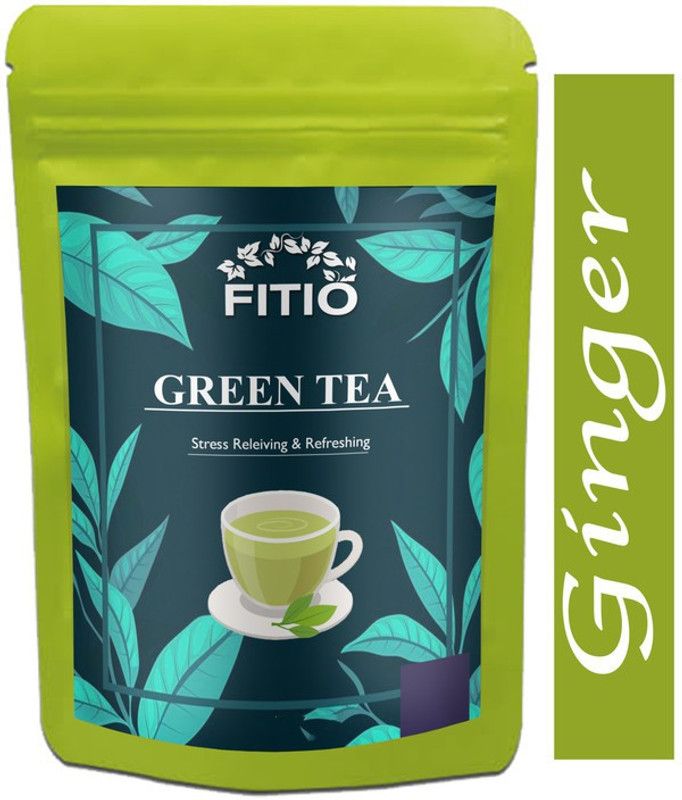 FITIO Green Tea for Weight Loss | 100% Natural Green Loose Leaf Tea | Ginger Flavor Green Tea Pouch Pro (T388) Green Tea Pouch  (550 g)