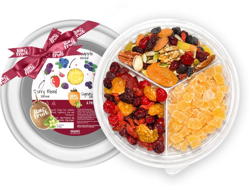 HyperFoods Binge Box Variety Dry Fruit Combo Premium Dry Fruits and Nuts Berry Blend Pineapple Diced & Super Breakfast Mix | 1% Fresh & Natural | Healthy Snack Dry Fruit Gift Pack  (365 g)