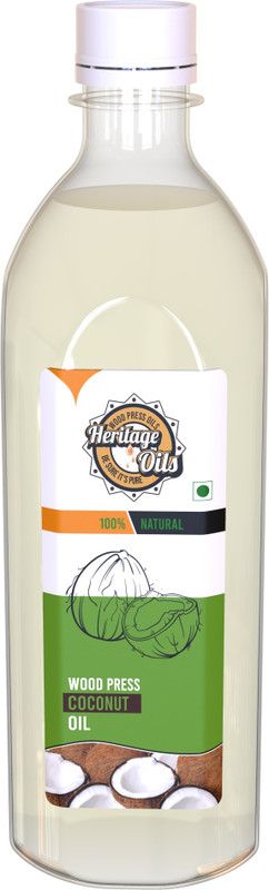 Heritage Wood Pressed Coconut Oil (Kacchi Ghani/Marachekku/Lakdi Ghana) Coconut Oil PET Bottle  (1000 ml)
