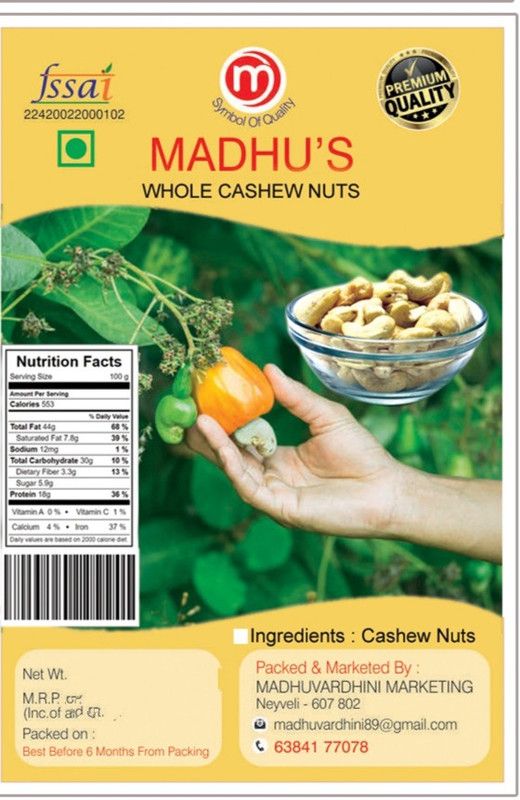 Madhus MCashews 200gm (cashew 200gm) Cashews  (200 g)