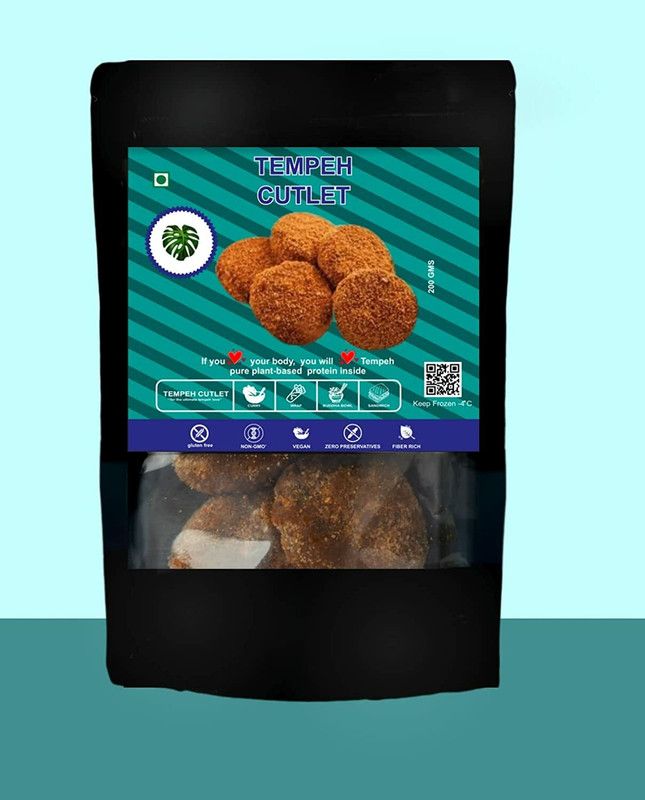 TEMPEHCHENNAI Tempeh Mini Pattys/Cutlet | Ready to Fry-or Bake or Air fry-,200g- Veg/Vegan 100 g
