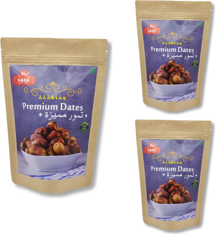 DADA Arabian Dates pack of 3 (400g x3) Soft Khajur Handpicked premium Dates Dates  (3 x 400 g)