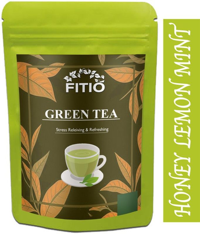 FITIO Green Tea for Weight Loss | 100% Natural Green Loose Leaf Tea | Honey, Lemon, Mint Flavor Green Tea Pouch Premium (T719) Green Tea Pouch  (1400 g)