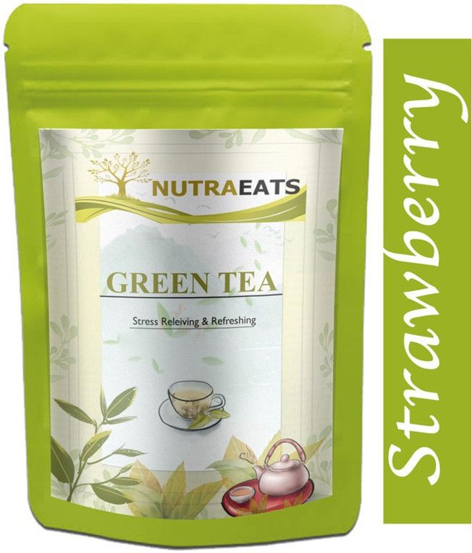 NutraEats Green Tea for Weight Loss | 100% Natural Green Loose Leaf Tea | Strawberry Flavor Green Tea Pouch (T1204) Green Tea Pouch  (250 g)