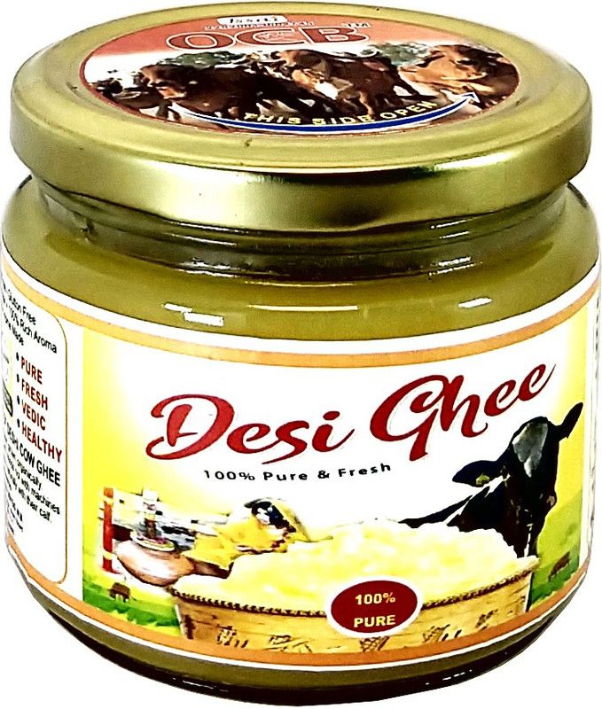 OCB Desi Ghee Cow Milk Ghee Pure, tastier, Healthier for Energy Immunity Booster Ghee 250 g Glass Bottle