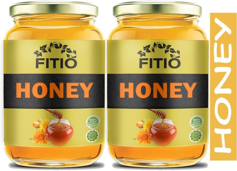 FITIO Raw Honey Unprocessed Unpasteurized Pure natural organic honey for weight loss (H30) Premium  (2 x 250 g)
