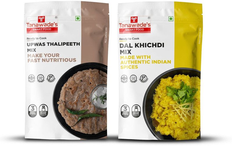Tanawade's SMART FOOD TSF Upwas Thalipeeth Mix, Dal Khichdi Mix, Ready to Cook, Pack of 2 375 g  (Pack of 2)