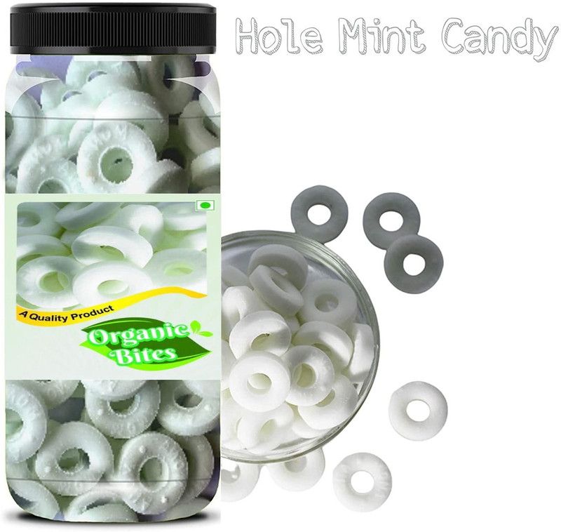 Organic Bites Mint Candy With Hole (Hole Mint Candy) Sugar Bolied Mint Candy (200 gm X 2 Jar ) Mint Candy  (2 x 200 g)