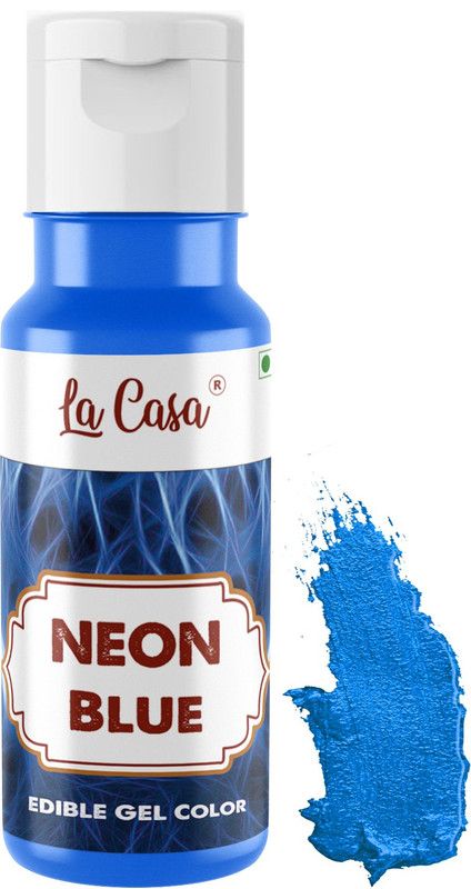 La Casa Edible Neon Gel Color - BLUE | For Icing, Fondant, Slime & Baking | 40ml | Icing  (40 ml)