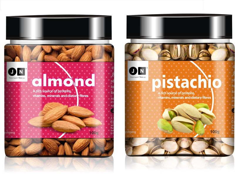 JN Premium Pack of Pistachios And Almonds Pack of 2 Almonds, Pistachios  (2 x 100 g)