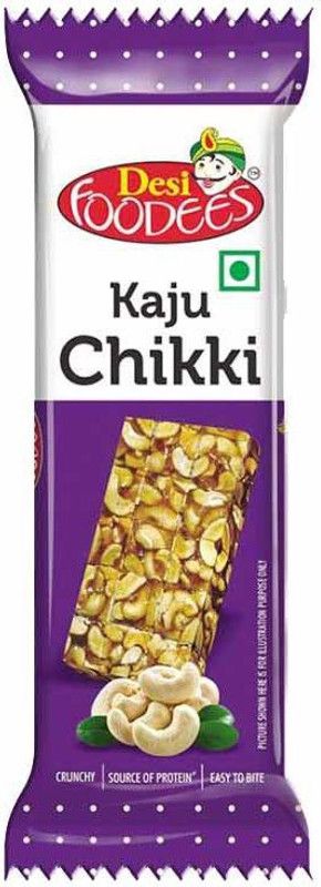 Desi Foodees Kaju (Cashew) Chikki | Healthy and Crunchy Family Pack| Pouch  (30 x 25 g)