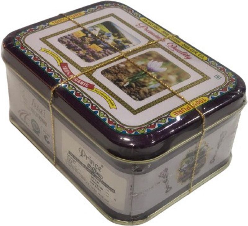 PRINCE Saffron Kesar ( 50 Grams Tin ) Pure Spanish Quality Saffron/ Kesar/ Keshar Great Value Pack for Beauty, Cooking and Tilak  (50 g)