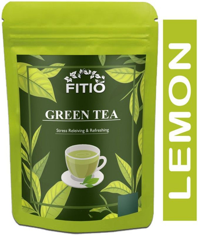 FITIO Green Tea for Weight Loss | 100% Natural Green Loose Leaf Tea | Lemon Flavor Green Tea Pouch Premium (T884) Green Tea Pouch  (400 g)