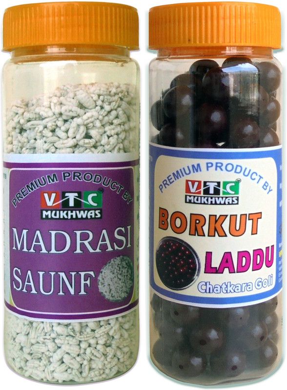 VTC Meethi Saunf / Mukhwas / Madrasi Sauf Mouthfreshner Peppermint Natural Fennel With Peppermint, Natural Borkut Ladoo Mouth Freshener  (2 x 225 g)