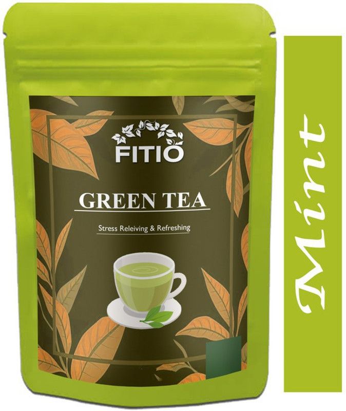 FITIO Green Tea for Weight Loss | 100% Natural Green Loose Leaf Tea | Mint Flavor Green Tea Pouch Pro (T1005) Green Tea Pouch  (275 g)