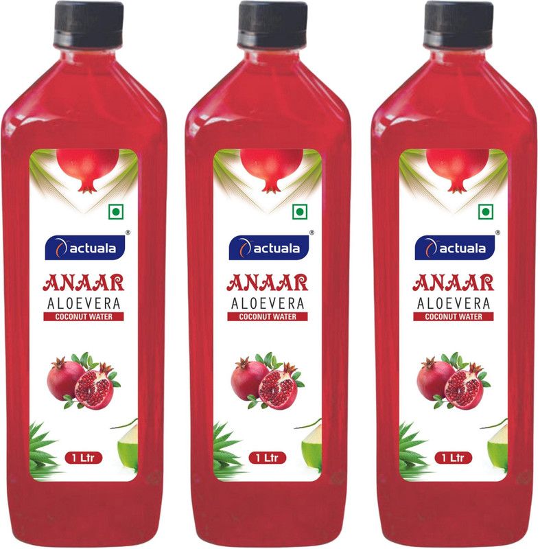 AACTUALA Anaar Aloe Vera Coconut Water Fruit Juice, Aloe Vera Juice - 1000ml  (3 x 1000 ml)