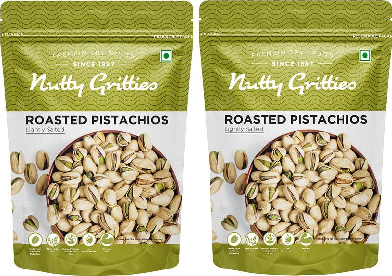 Nutty Gritties Jumbo Roasted Pistachios, Lightly Salted  (2 x 200 g)