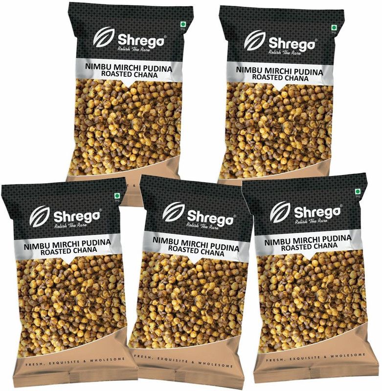 Shrego Nimbu Mirchi Pudina Roasted Chana, Snack And Namkeen, 750G(5X150G Vacuum Packed)  (750 g)