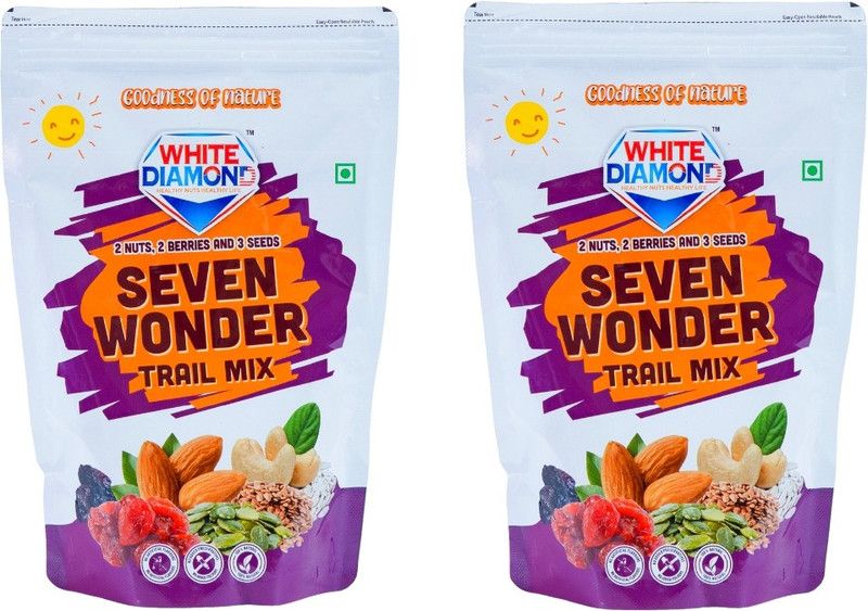 White Diamond Combo Pack of Premium SEVEN WONDER Assorted Seeds & Nuts  (2 x 200 g)