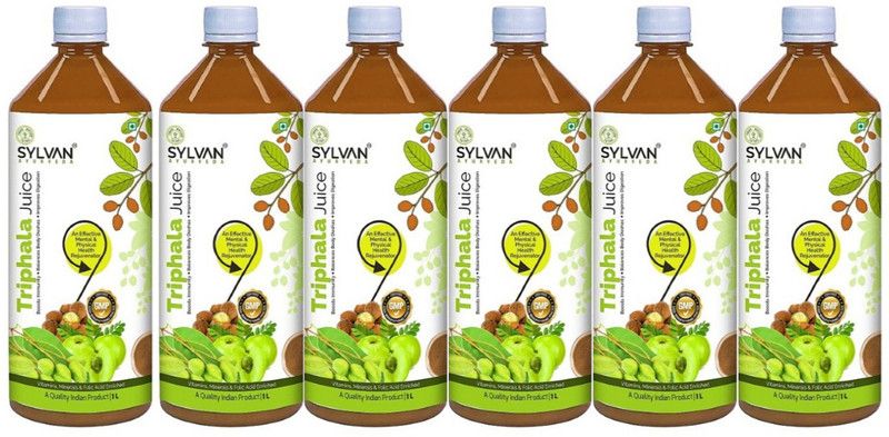 SYLVAN AYURVEDA TRIPHALA JUICE 1L HELPS IN DIGESTIVE HEALTH & WEIGHT LOSS | PACK OF 6  (6 x 1000 ml)