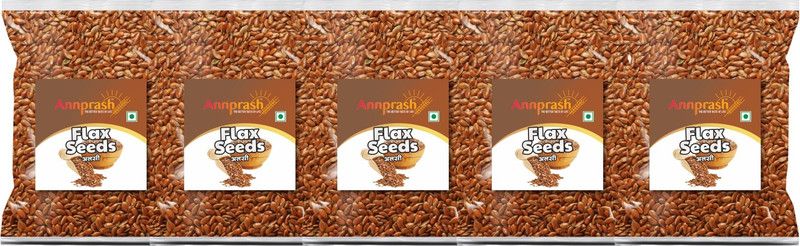 Annprash PREMIUM QUALITY FLAXSEEDS/ ALSI 1.25KG (250GMx5) Brown Flax Seeds  (1.25 kg, Pack of 5)
