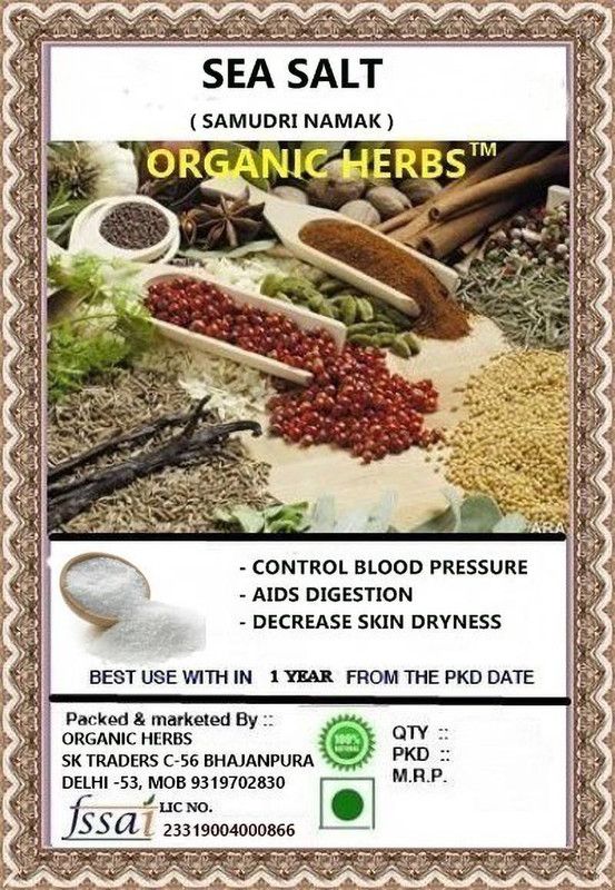ORGANIC HERBS NON IODISED SEA SALT ( SAMUDRI NAMAK ) 500 GM Sea Salt  (500 g)